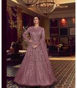 Embroidered With Stone Work Net Gown for Women Semi-Stitched