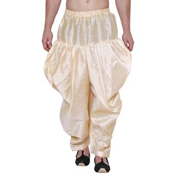 Cream SILK Mens dhoti 1