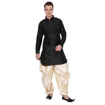 Cream SILK Mens dhoti 2