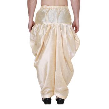Cream SILK Mens dhoti 4