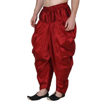 Maroon SILK Mens dhoti 3