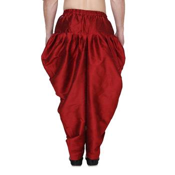 Maroon SILK Mens dhoti 4