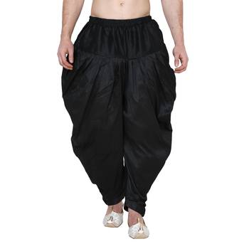 Black SILK Mens dhoti 1