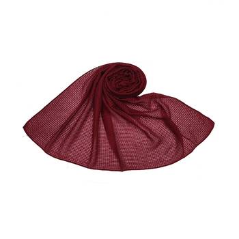 Ribbed Cotton Hijab - Maroon - Size - 75/185 CM 1