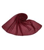 Ribbed Cotton Hijab - Maroon - Size - 75/185 CM