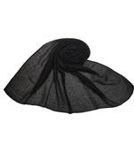 Ribbed Cotton Hijab - Black - Size - 75/185 CM