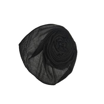 Ribbed Cotton Hijab - Black - Size - 75/185 CM 2