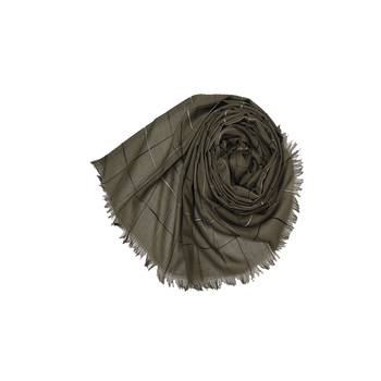 Square Box Checkered Cotton Grid Hijab- Dark Green - Size - 75/185 CM 2