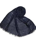 Square Box Checkered Cotton Grid Hijab - Royal Blue - Size - 75/185 CM