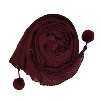 Cotton Crush Hijab With Fringe's - Maroon - Size - 75/185 CM 2