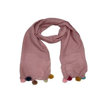 Cotton Stole With Colourful Fringe's - Purple - Size - 75/185 CM 3