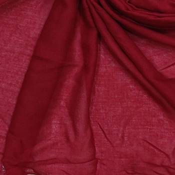 Cotton Stole With Colourful Fringe's - Maroon - Size - 75/185 CM 4