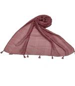 White Threaded Grid Hijab - Purple - Size - 75/185 CM