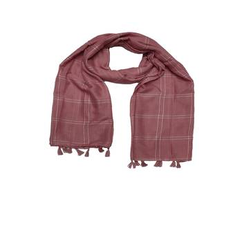 White Threaded Grid Hijab - Purple - Size - 75/185 CM 3