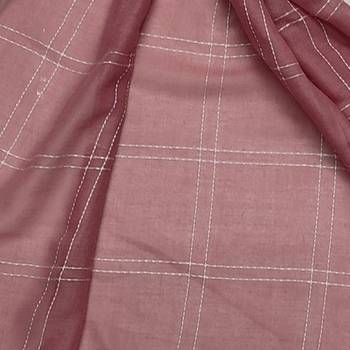 White Threaded Grid Hijab - Purple - Size - 75/185 CM 4