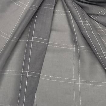 White Threaded Grid Hijab - Grey - Size - 75/185 CM 4