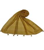 White Threaded Grid Hijab - Yellow - Size - 75/185 CM