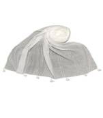 White Threaded Grid Hijab - White - Size - 75/185 CM