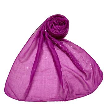 Cotton Dew Drop Hijab - Purple - Size - 75/185 CM 1