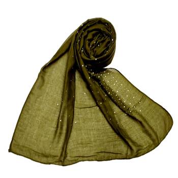 Cotton Dew Drop Hijab - Green - Size - 75/185 CM 1