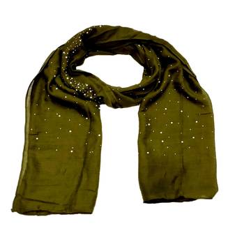 Cotton Dew Drop Hijab - Green - Size - 75/185 CM 3