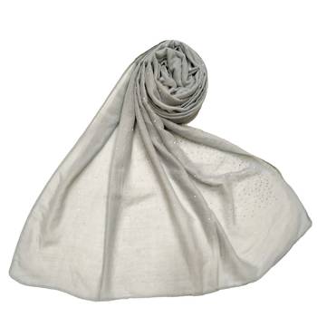 Cotton Dew Drop Hijab - Grey - Size - 75/185 CM 1