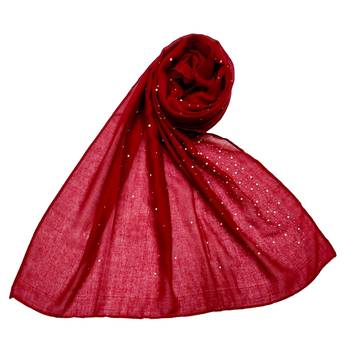 Cotton Dew Drop Hijab - Maroon - Size - 75/185 CM 1