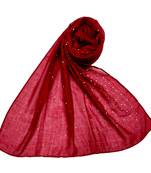 Cotton Dew Drop Hijab - Maroon - Size - 75/185 CM