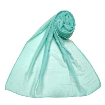 Cotton Dew Drop Hijab - Sea Blue - Size - 75/185 CM 1