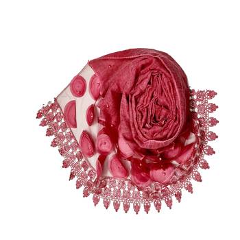 Round  Circular Balls On The Net With Moti Studed and Uniquely Styled Border - Maroon - Size - 75/185 CM 2