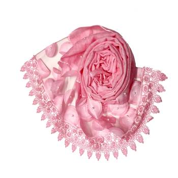 Round  Circular Balls On The Net With Moti Studed and Uniquely Styled Border - Pink - Size - 75/185 CM 2