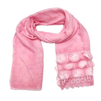 Round  Circular Balls On The Net With Moti Studed and Uniquely Styled Border - Pink - Size - 75/185 CM 3