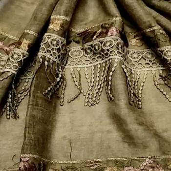 Double Sided Border With Double Sided Fringe's Cotton Hijab - Light Green - Size - 75/185 CM 4