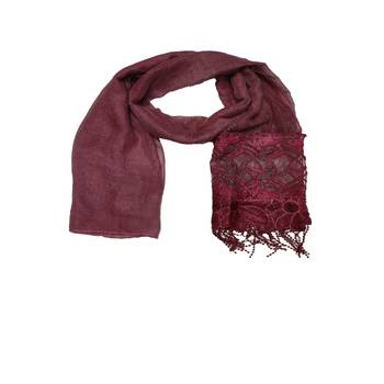 Heavy Work On Net and Heavy Flowerly Lace With Fringe's - Maroon - Size - 75/185 CM 3