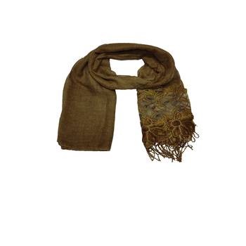 Heavy Work On Net and Heavy Flowerly Lace With Fringe's - Yellow - Size - 75/185 CM 3
