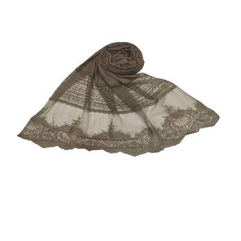 Diamond Work Cotton Hijab -Brown - Size - 75/185 CM 1