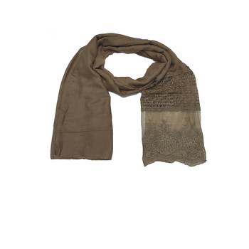 Diamond Work Cotton Hijab -Brown - Size - 75/185 CM 3