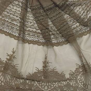 Diamond Work Cotton Hijab -Brown - Size - 75/185 CM 4