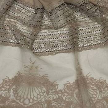 Diamond Work Cotton Hijab -Light Brown - Size - 75/185 CM 4