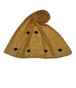 Box Checkered Cotton Hijab With Design and Moti Studed -Yellow - Size - 75/185 CM