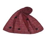 Box Checkered Cotton Hijab With Design and Moti Studed -Maroon - Size - 75/185 CM