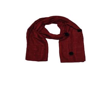 Box Checkered Cotton Hijab With Design and Moti Studed -Maroon - Size - 75/185 CM 3