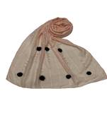 Box Checkered Cotton Hijab With Design and Moti Studed -Orange - Size - 75/185 CM