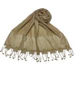 Flowerly Cotton  Border Hijab - Cream - Size - 75/185 CM