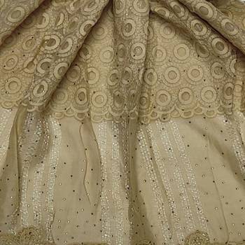 Flowerly Cotton  Border Hijab - Cream - Size - 75/185 CM 4