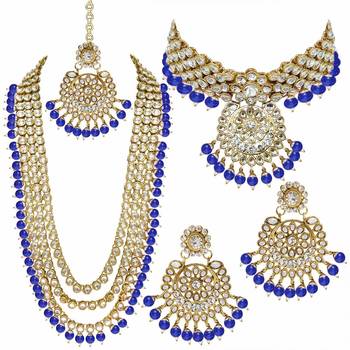 Traditional Gold Plated Kundan Pearl Wedding Choker Bridal Necklace Set Earrings & Maang Tikka For Women 6