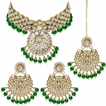 Traditional Choker Set Glided with Kundan & Pearls for Women/Girls 6