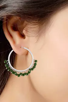 Silver Plated Pearl Chandbali Earring For Women