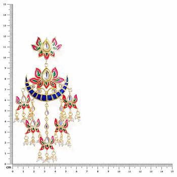 Chandbali Kundan Pearl with Meenakari Dangle Jewellery Earring for Women  4
