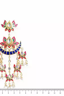 Chandbali Kundan Pearl with Meenakari Dangle Jewellery Earring for Women 